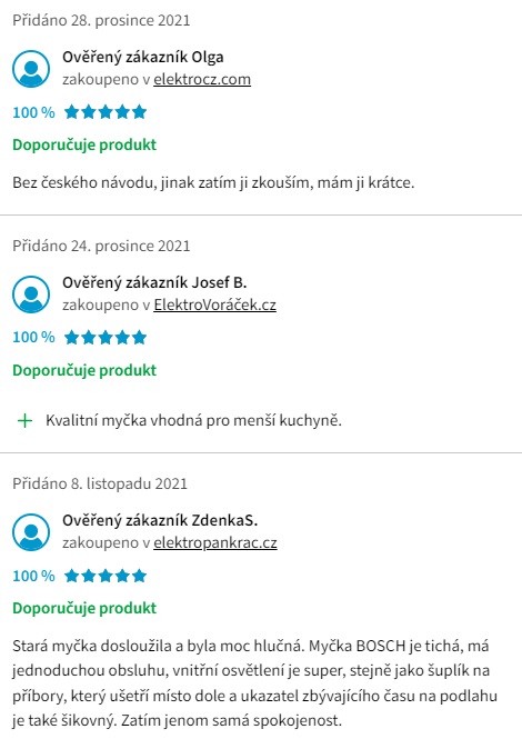 Recenze a zkušenosti s myčkou nádobí Bosch SPV6ZMX23E