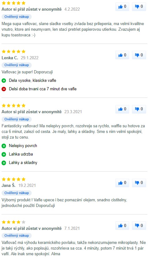 Recenze a zkušenosti s vaflovačem Breville VST072X na Mall