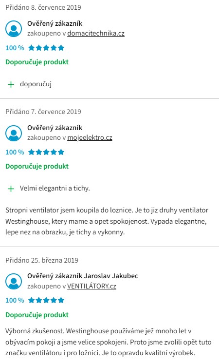 Recenze a zkušenosti se stropním ventilátorem Westinghouse Portland