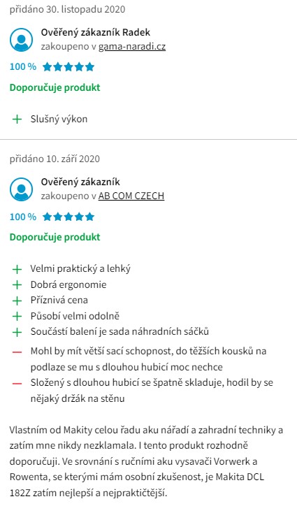 Recenze a zkušenosti s Makita DCL182Z