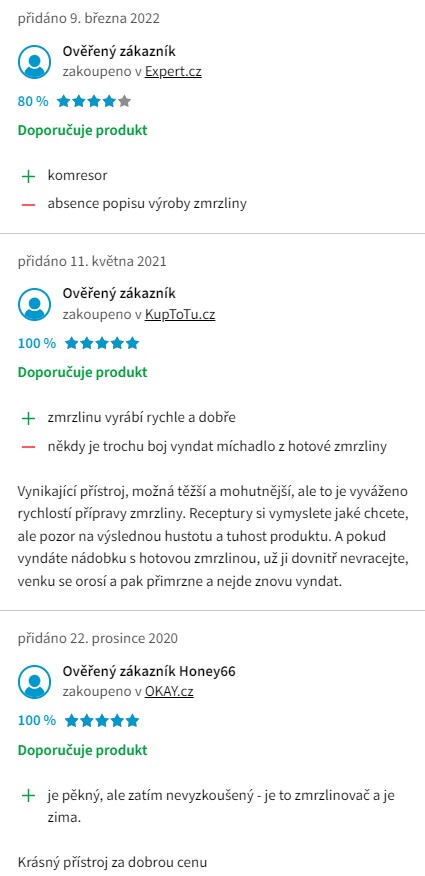 Recenze a zkušenosti se zmrzlinovačem Guzzanti GZ 152