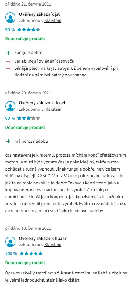 Recenze a zkušenosti se zmrzlinovačem Klarstein Vanilla Sky