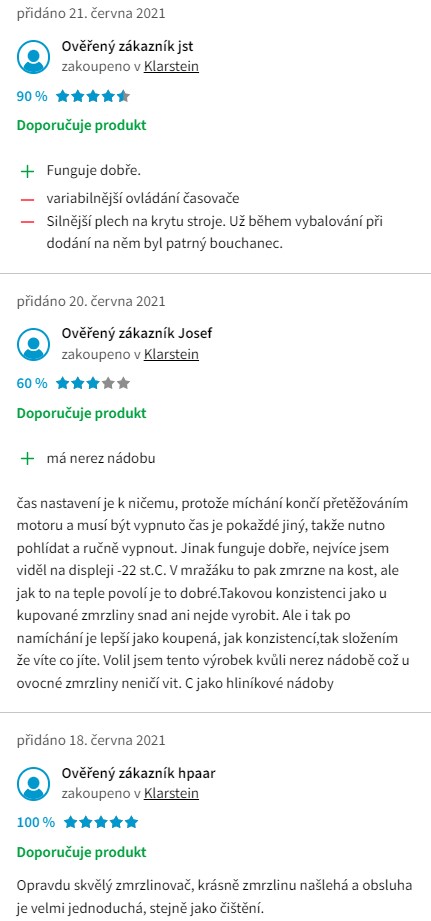 Recenze a zkušenosti se zmrzlinovačem Klarstein Vanilla Sky