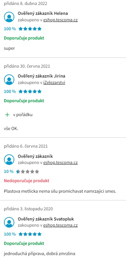 Recenze a zkušenosti se zmrzlinovačem Tescoma Della Casa